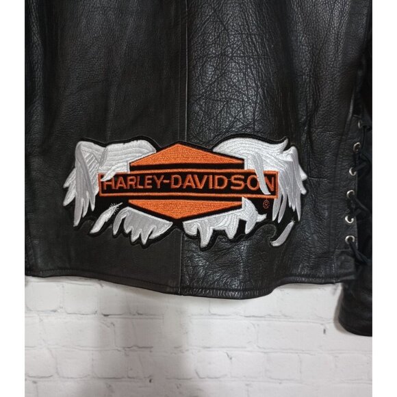 VTG Paragon International Harley Davidson Fatboy Leather Jacket READ DESCRIPTION - Picture 9 of 12